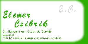 elemer csibrik business card